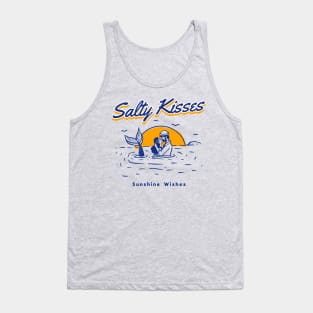 Salty Kisses and Sunshine Wishes on Back with Azimuth Adventure Logo on Front Tank Top